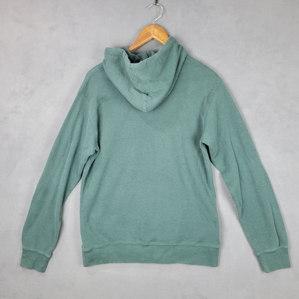 Prairie Mountain Screening Topography Hoodie Mens Large Dusty Teal Juneau Alaska - Picture 2 of 7